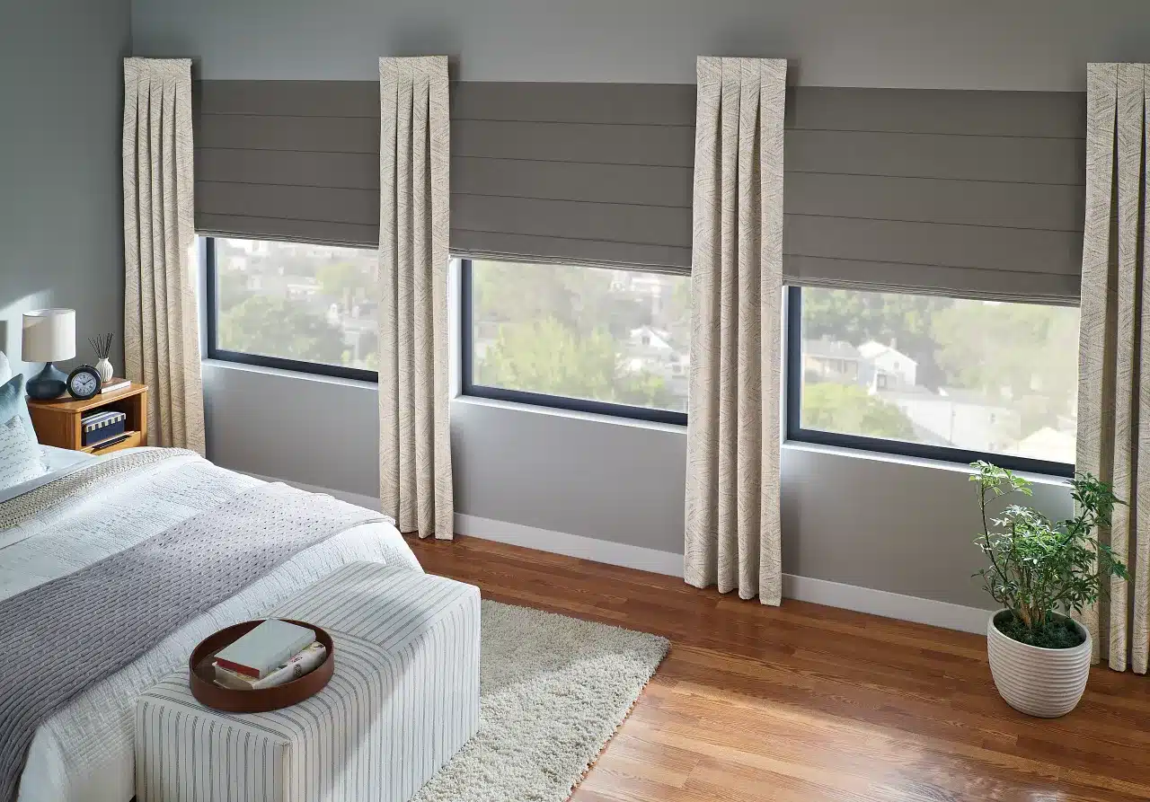 Bedroom Romans and Drapes (3)