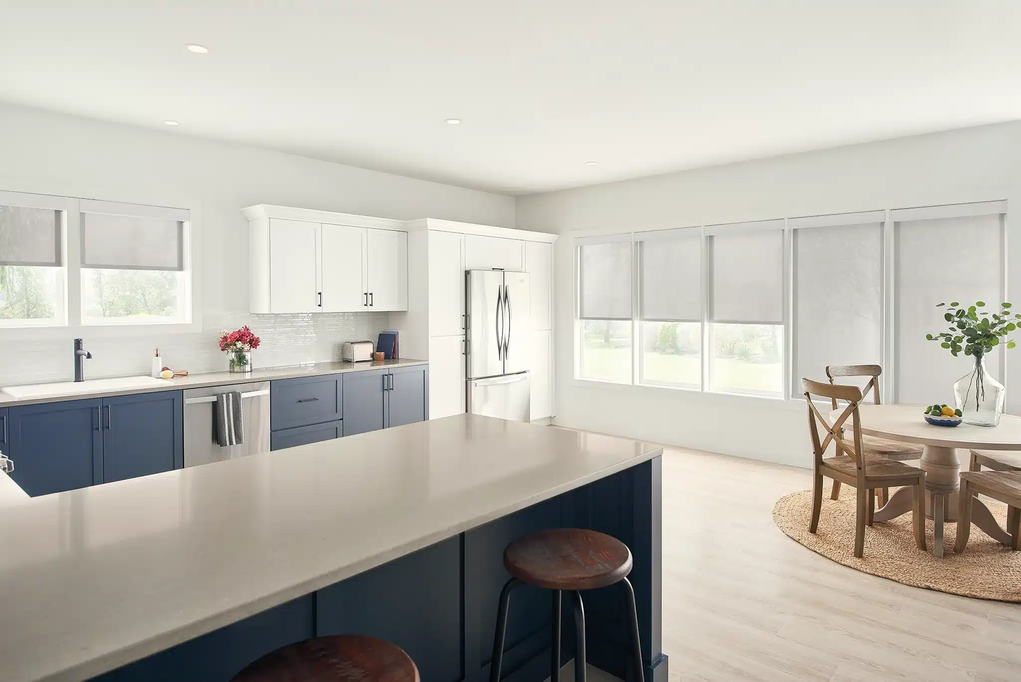 White Solar Shades Kitchen (3)